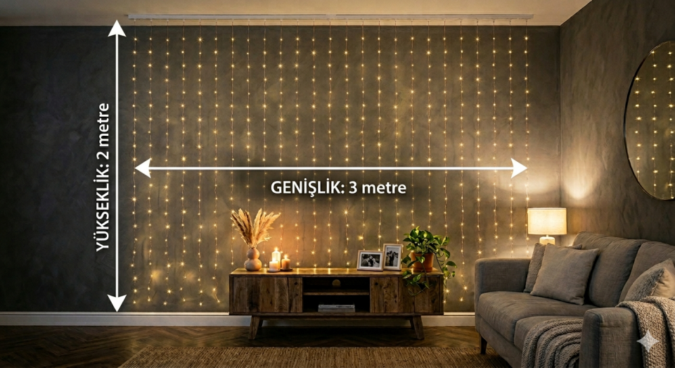 3 x 2 METRE PERDE LED