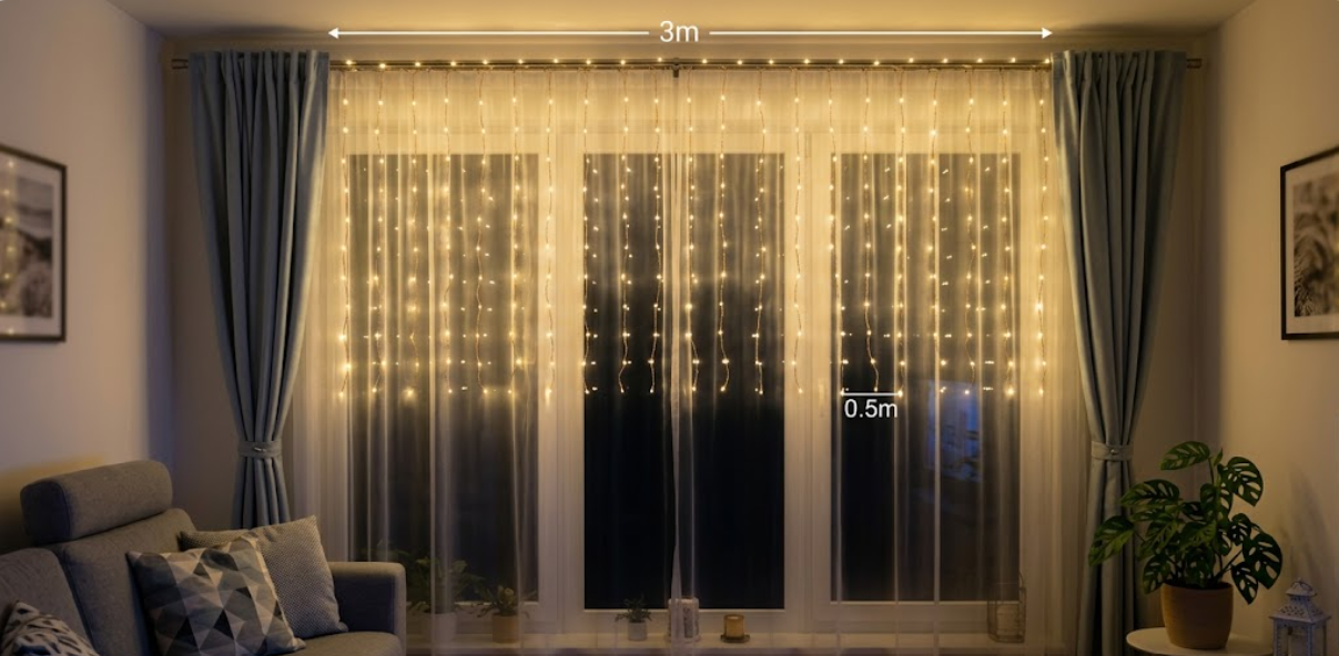 3 X 0,5 METRE PERDE LED