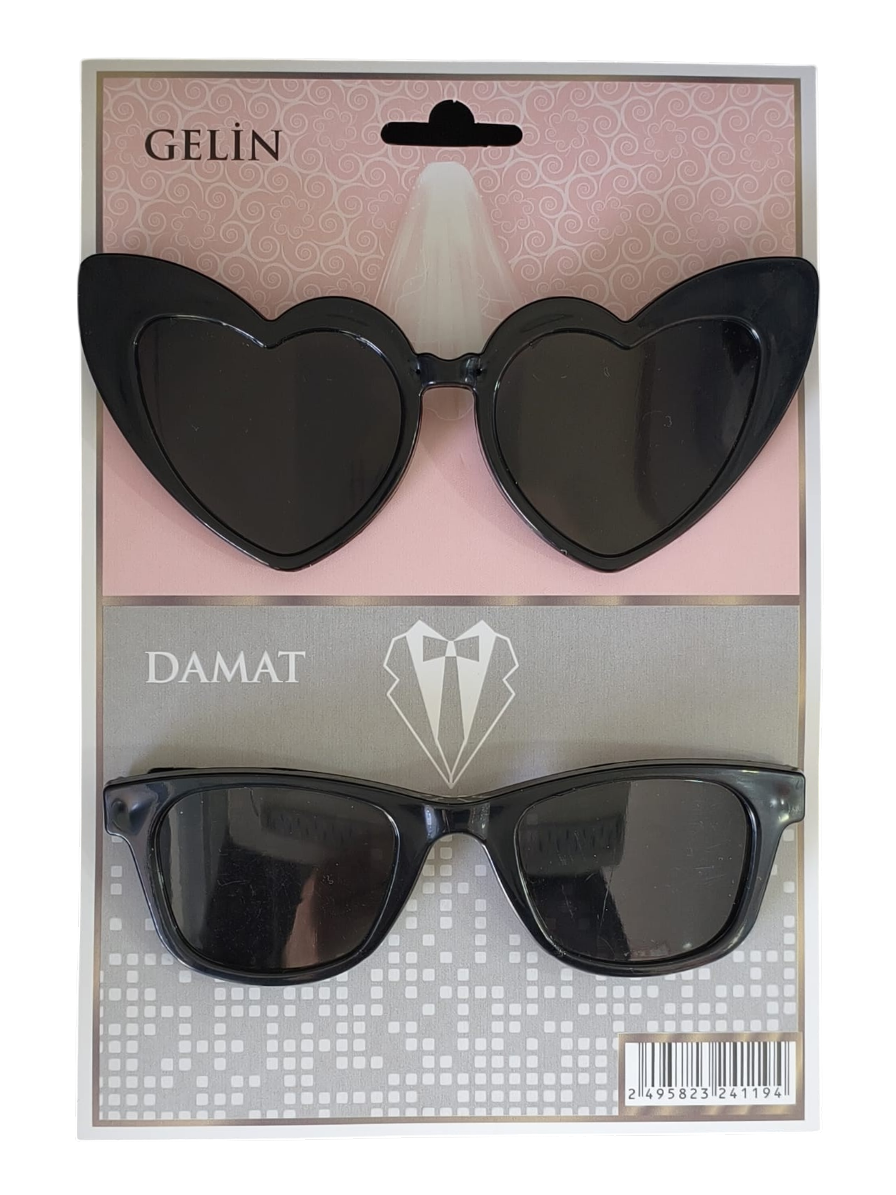 GELİN & DAMAT GÖZLÜK SET SİYAH