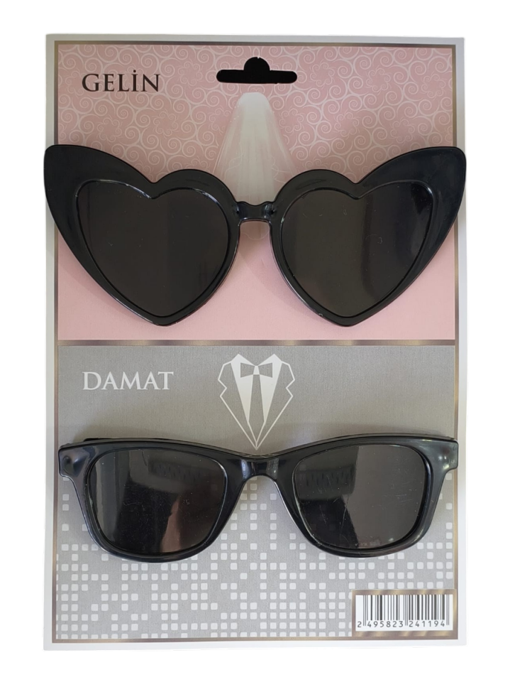 GELİN & DAMAT GÖZLÜK SET SİYAH