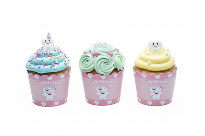 25Lİ CUPCAKE İLK DİŞ PEMBE