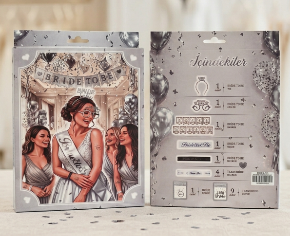 KUTULU 6'LI BRİDE TOBE GÜMÜŞ SET