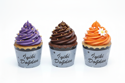 25Lİ CUPCAKE İYİKİ DOĞDUN GÜMÜŞ SİYAH