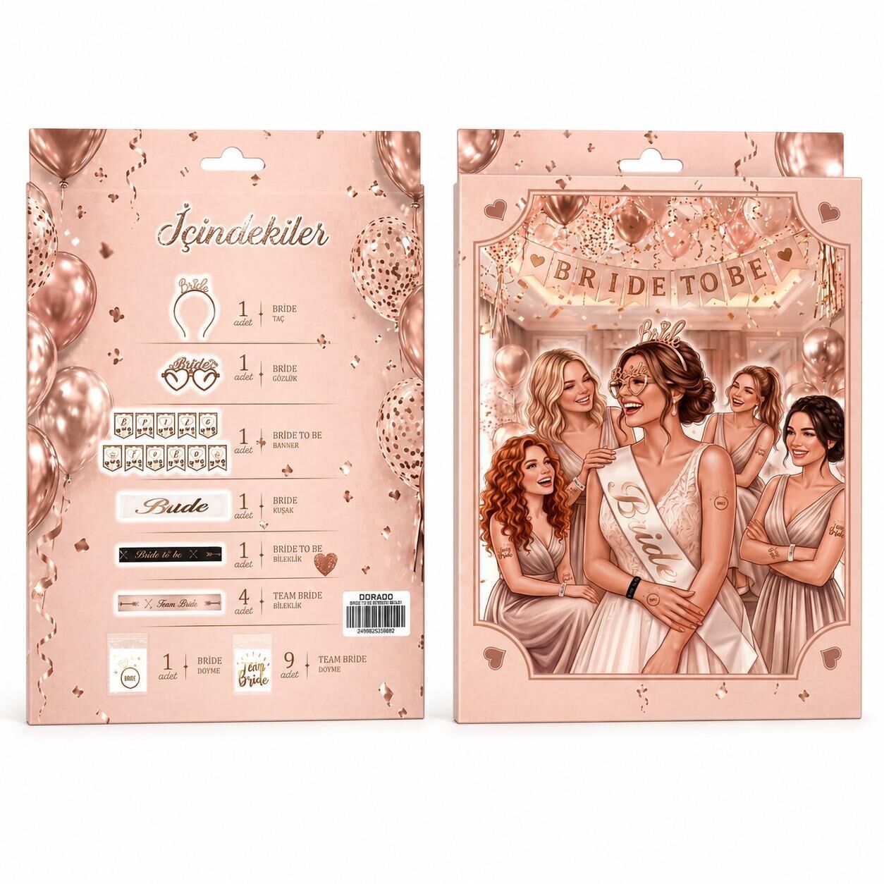 KUTULU 6'LI BRİDE ROSE SET