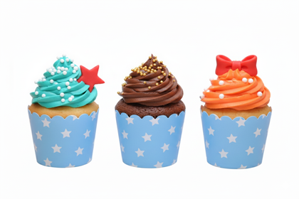 25Lİ CUPCAKE MAVİ YILDIZLI