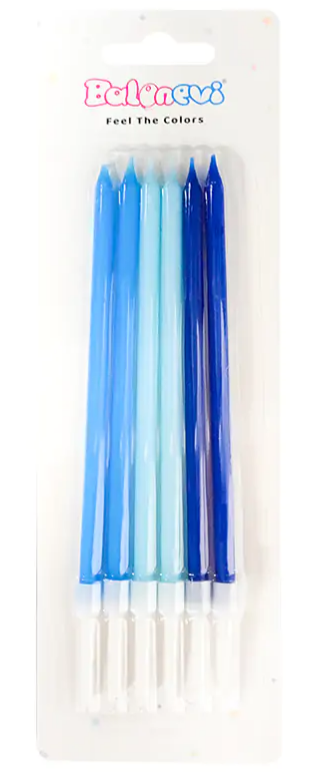 Mavi Düşler Karışık 15 Cm Mum 6'lı