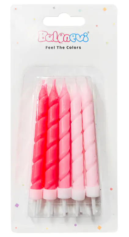 Spiral Pembe Mum 7cm  10'lu