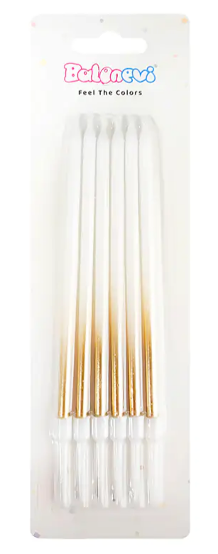 Gold&Beyaz Mum 15cm 6'lı