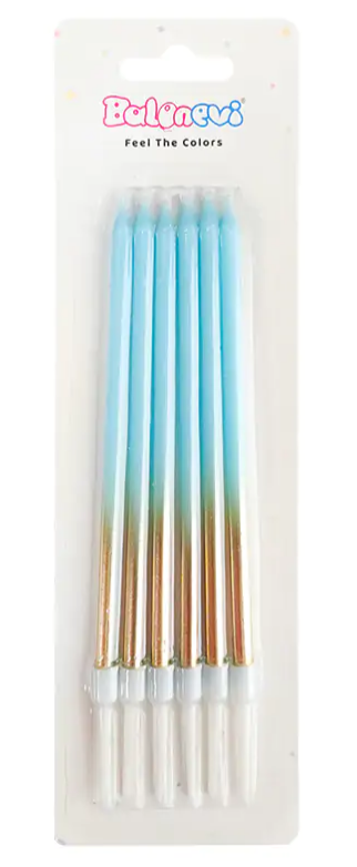 Gold Makaron Mavi Mum 15cm 6'lı