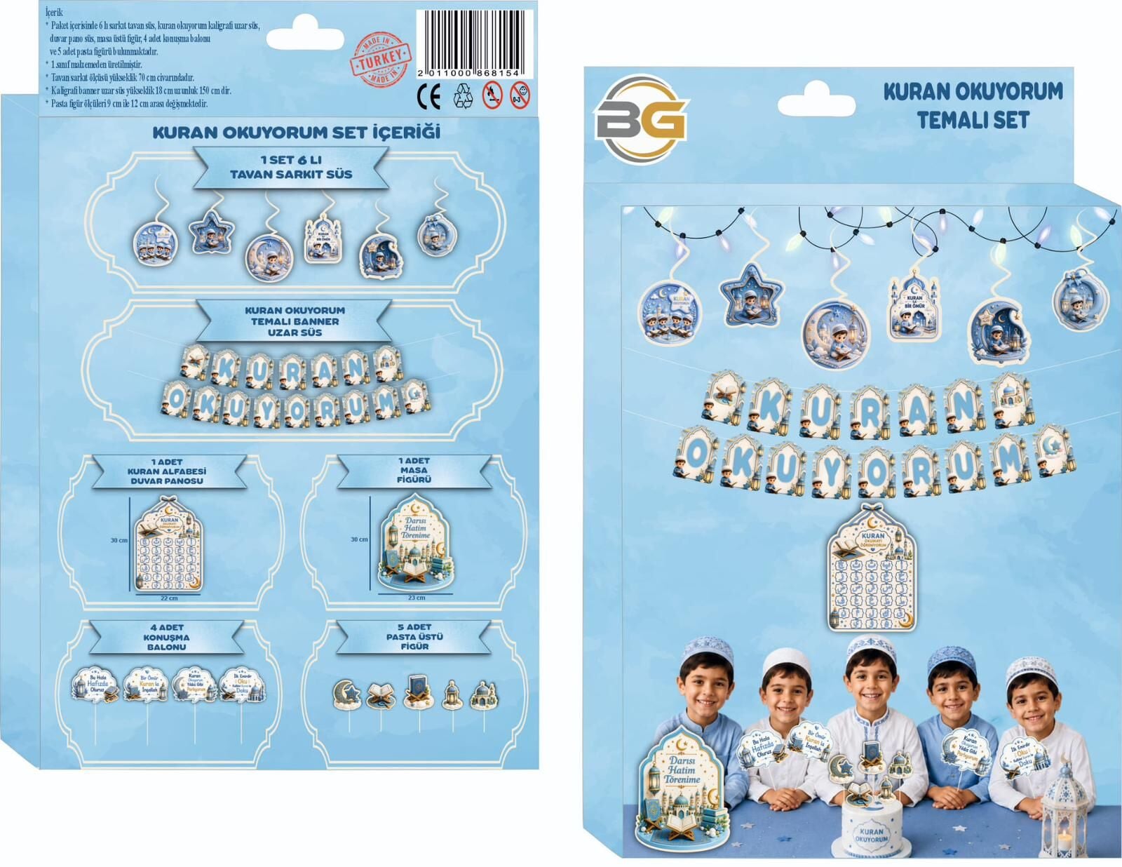 KURAN OKUYORUM TEMALI SET MAVİ
