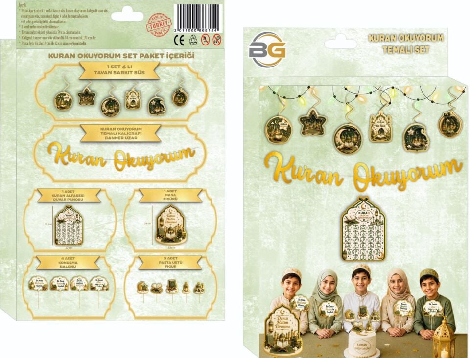 KURAN OKUYORUM TEMALI SET YEŞİL