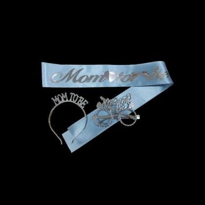 3 LÜ MİKA TAÇ KUŞAK GÖZLÜK SET MOM TOBE MAVİ GÜMÜŞ