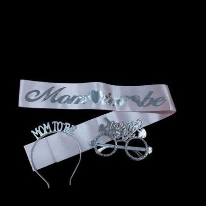 3 LÜ MİKA TAÇ KUŞAK GÖZLÜK SET MOM TOBE PEMBE GÜMÜŞ