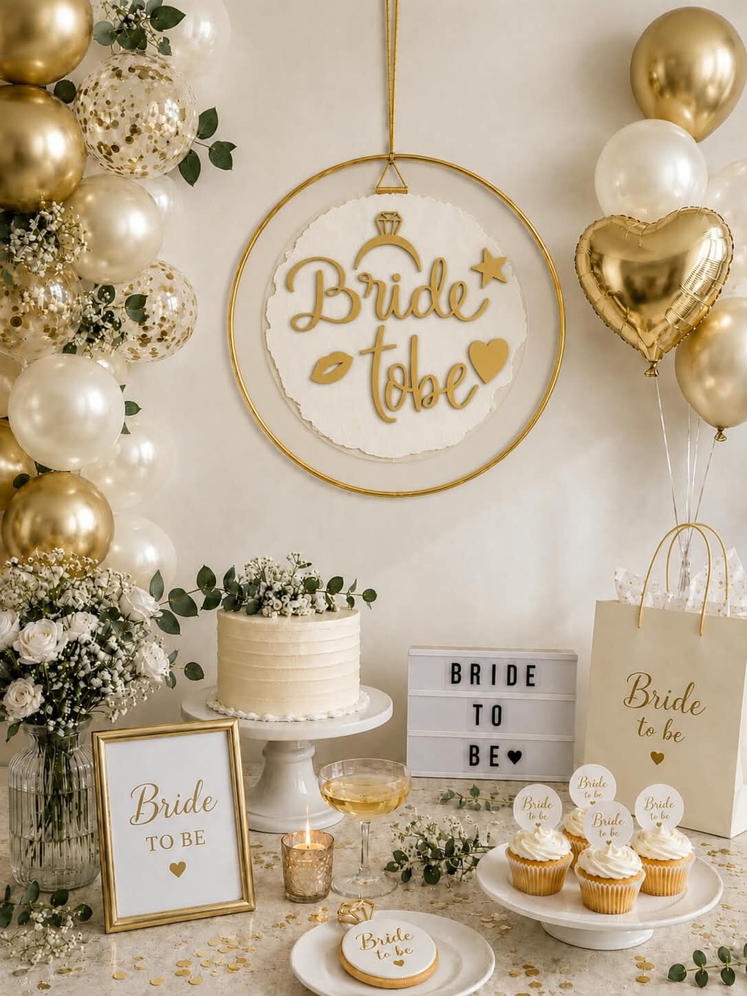 BRİDE DUVAR SÜSÜ YÜZÜKLÜ GOLD