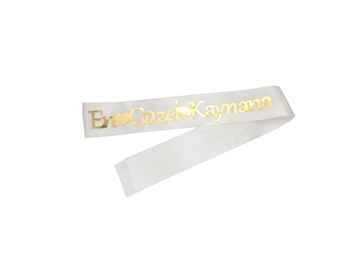 EN GÜZEL KAYNANA KUMAŞ KUŞAK BEYAZ GOLD