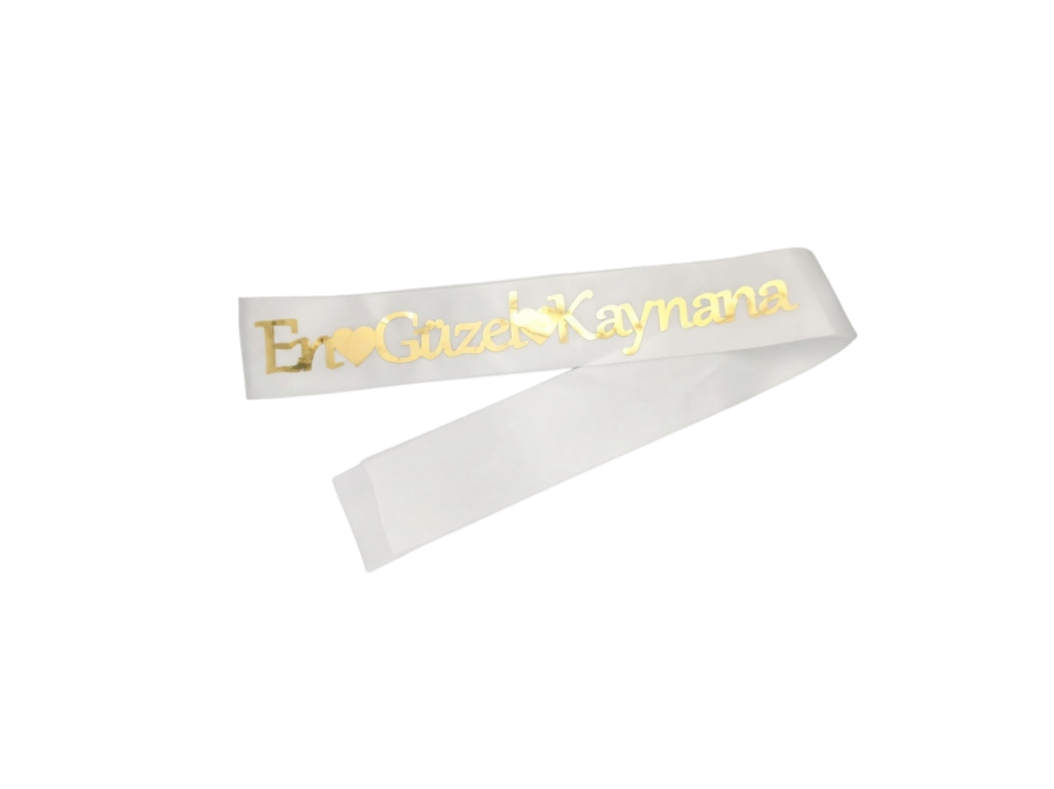 EN GÜZEL KAYNANA KUMAŞ KUŞAK BEYAZ GOLD