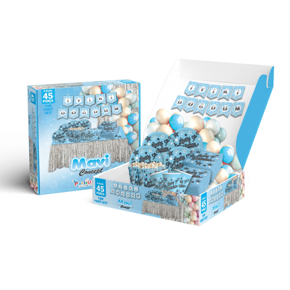 45 PARÇA İYİ Kİ DOĞDUN MAVİ KONSEPT SETİ