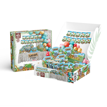 45 PARÇA İYİ Kİ DOĞDUN SAFARİ KONSEPT SETİ