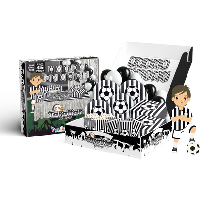 45 PARÇA İYİ Kİ DOĞDUN SİYAH BEYAZ KONSEPT SETİ