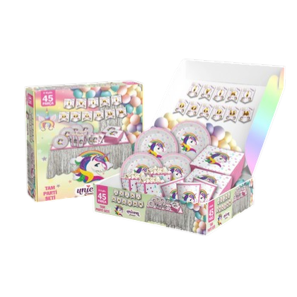 45 PARÇA İYİ Kİ DOĞDUN UNİCORN KONSEPT SETİ