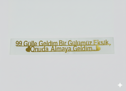 99 GÜLLE GELDİM KUŞAK BEYAZ GOLD