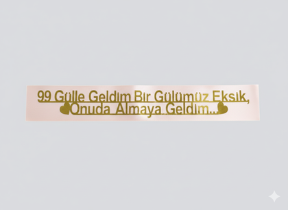 99 GÜLLE GELDİM KUŞAK PEMBE GOLD