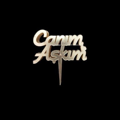 AHŞAP STAND YEDEK YAZI (10'LU) CANIM AŞKIM GOLD