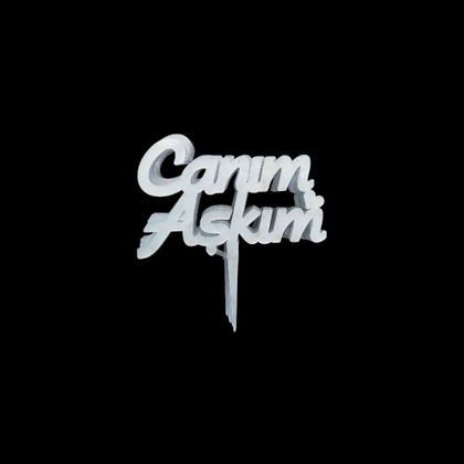 AHŞAP STAND YEDEK YAZI (10'LU) CANIM AŞKIM GÜMÜŞ