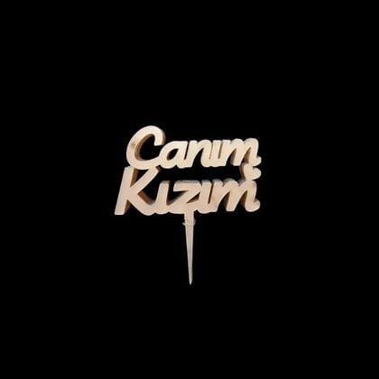 AHŞAP STAND YEDEK YAZI (10'LU) CANIM KIZIM GOLD