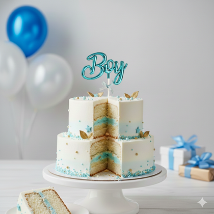 ÇUBUKLU PASTA YAZISI BOY MAVİ 12'Lİ