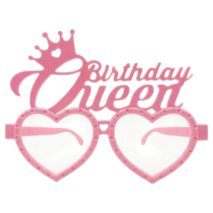 RENKLİ MİKA GÖZLÜK BİRTHDAY QUEEN PEMBE