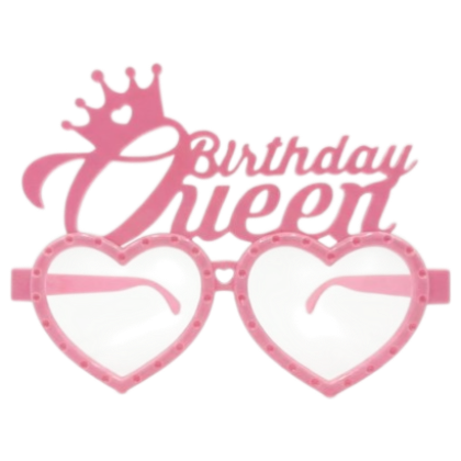 RENKLİ MİKA GÖZLÜK BİRTHDAY QUEEN PEMBE