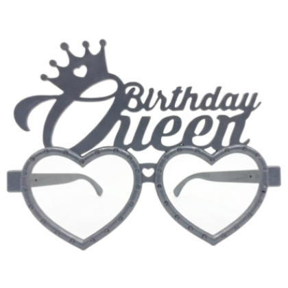 RENKLİ MİKA GÖZLÜK BİRTHDAY QUEEN MAT GÜMÜŞ