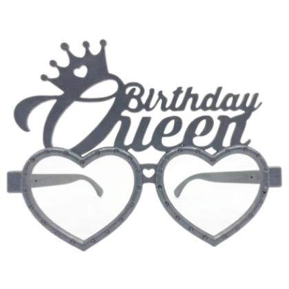 RENKLİ MİKA GÖZLÜK BİRTHDAY QUEEN MAT GÜMÜŞ