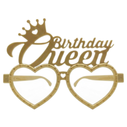 RENKLİ MİKA GÖZLÜK BİRTHDAY QUEEN MAT GOLD