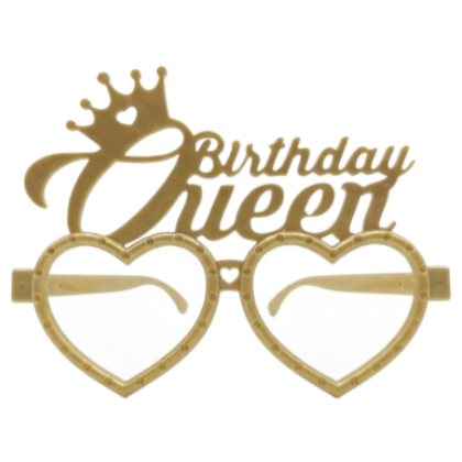 RENKLİ MİKA GÖZLÜK BİRTHDAY QUEEN MAT GOLD