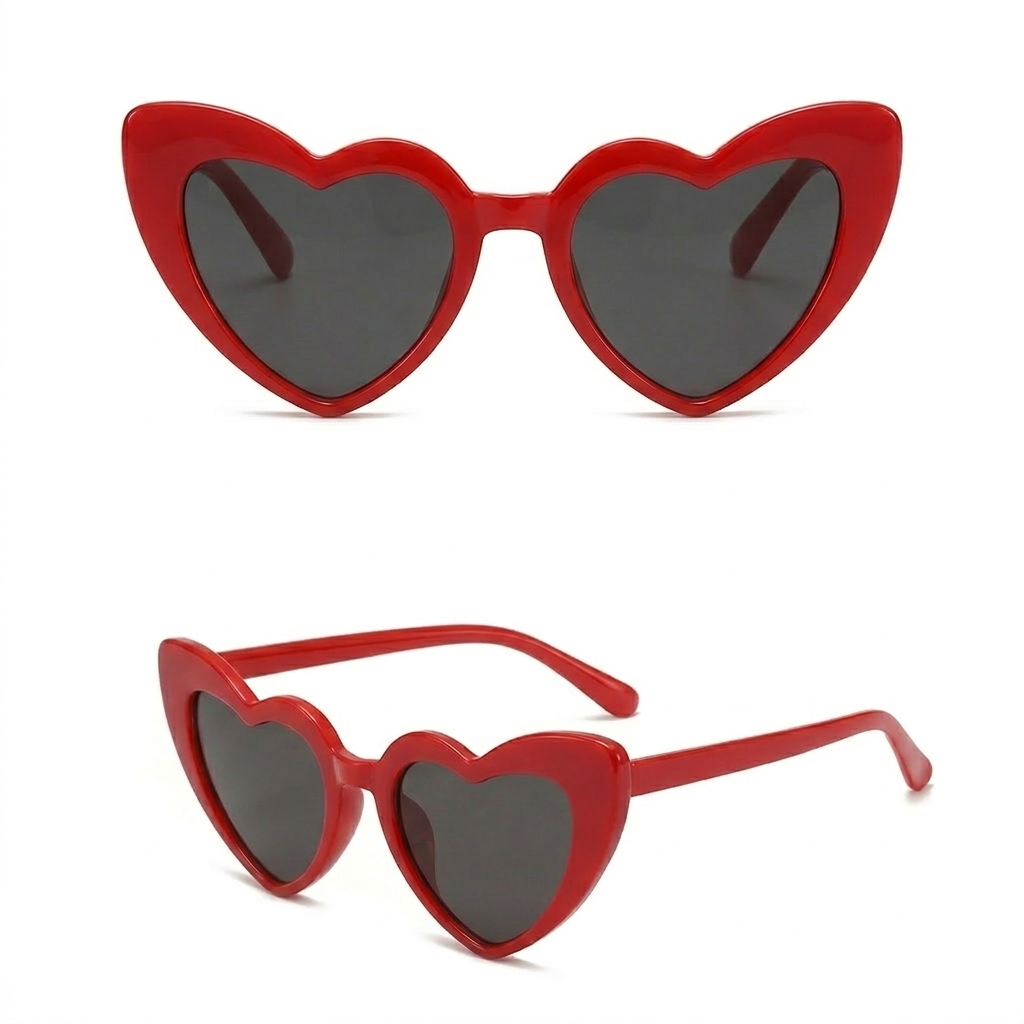 GELİN KALP GÖZLÜK KIRMIZI