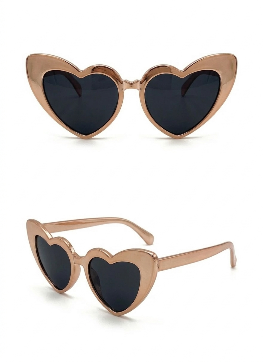 GELİN KALP GÖZLÜK ROSE GOLD