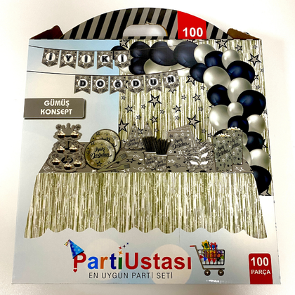 GÜMÜŞ KONSEPT İYİ Kİ DOĞDUN 100 PARÇA FULL SET