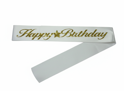 HAPPY BİRTHDAY BEYAZ KUŞAK GOLD