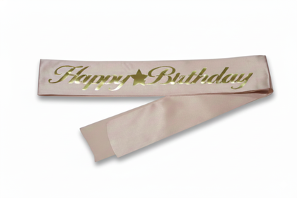 HAPPY BİRTHDAY PEMBE KUŞAK GOLD