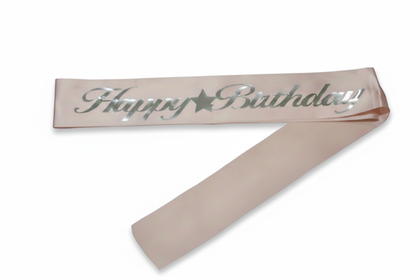 HAPPY BİRTHDAY PEMBE KUŞAK GÜMÜŞ