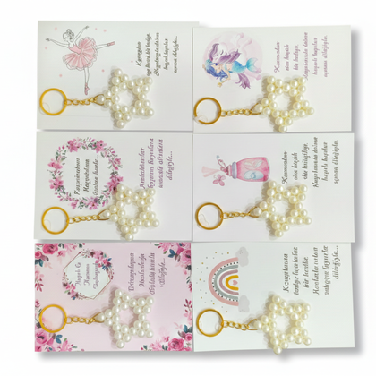 İNCİLİ  YILDIZ ANHTARLIK 25Lİ