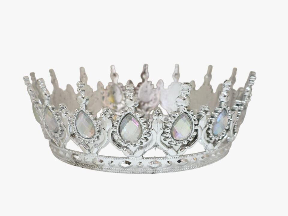 MİKA LÜX PASTA TACI GÜMÜŞ HOLOGRAM TAŞLI