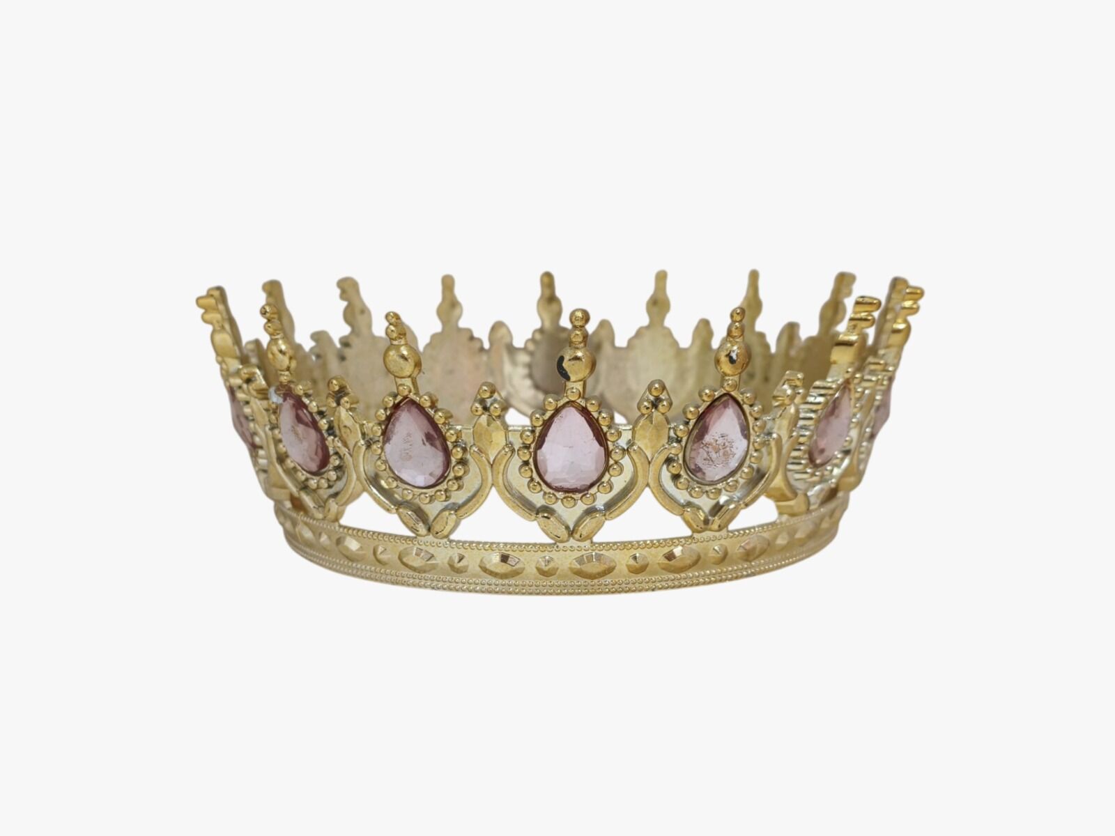 MİKA LÜX PASTA TACI GOLD PEMBE TAŞLI